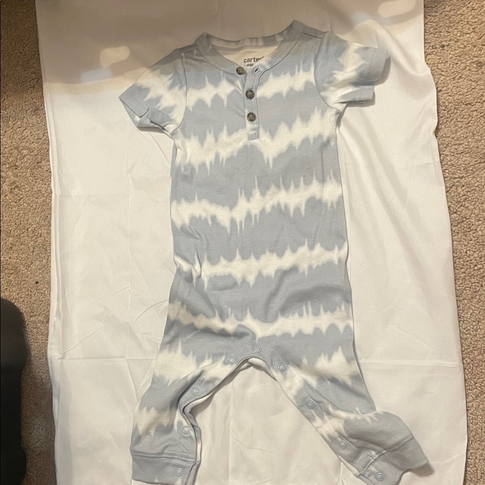 Carter's Blue and White Baby Romper